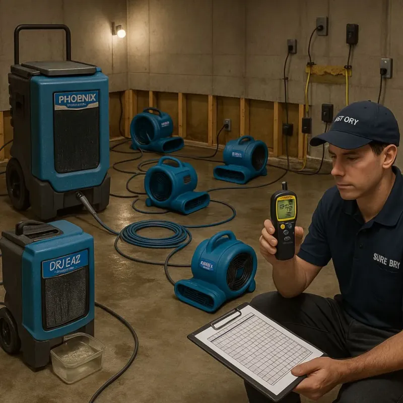 Structural Drying and Dehumidification process in Mount Pleasant, WI